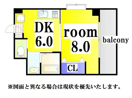 コンダクト小倉NO.1ビル(1DK/2階)の間取り写真