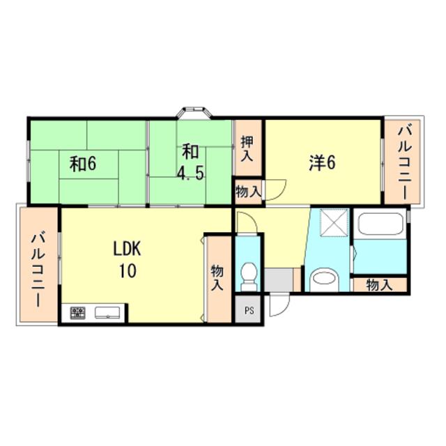 ベルデュウラ池上(3LDK/3階)の間取り写真