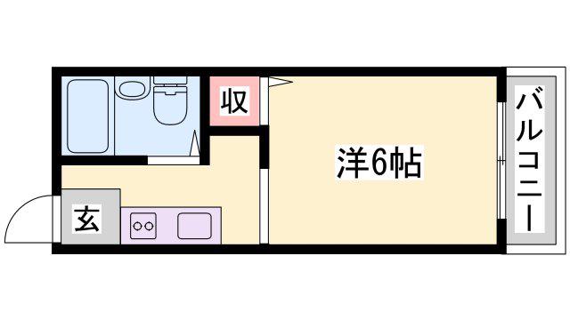 リヴェール北代(1K/2階)の間取り写真
