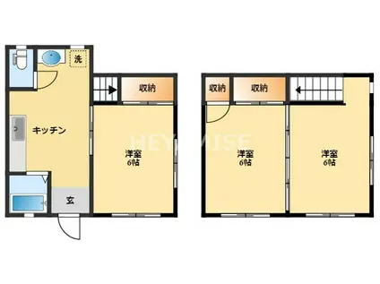 古田アパート(3DK/1階)の間取り写真