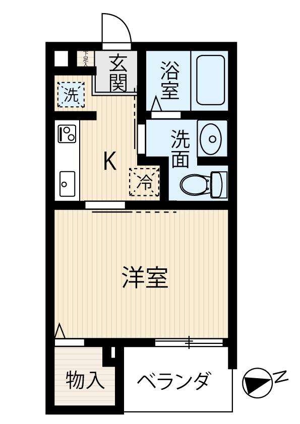 GRACE可部南(1K/2階)の間取り写真