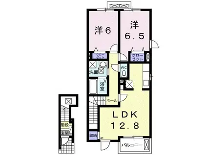 ランシェ(2LDK/2階)の間取り写真
