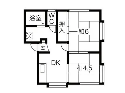 ロイヤルタウン紫竹II(2DK/2階)の間取り写真