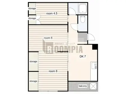 BLUE ROSE咲旧酒向第一ビル(3DK/3階)の間取り写真