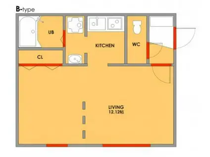 モデュロール赤坂(1K/3階)の間取り写真