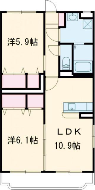 はなみずきII番館(2LDK/1階)の間取り写真