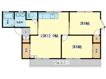 プチメゾンキャトル(2LDK/2階)の間取り写真