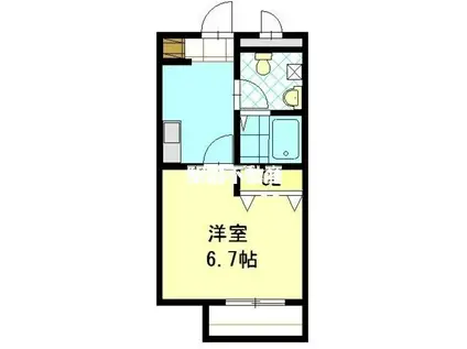 ガーデンヒルズマリア前(1K/1階)の間取り写真