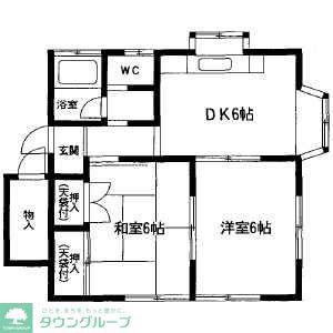 サツキハイツ(2DK/2階)の間取り写真