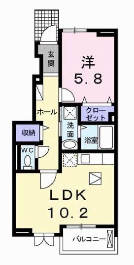 アバンツァート野村 II棟(1LDK/1階)の間取り写真