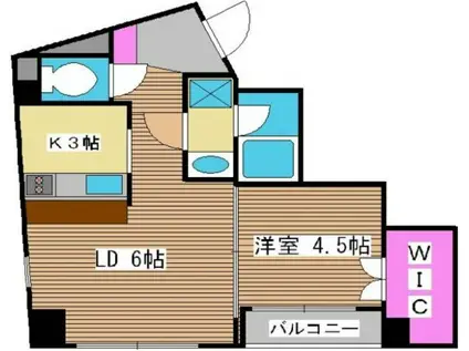 都営三田線 板橋本町駅 徒歩3分 5階建 築31年(1LDK/4階)の間取り写真