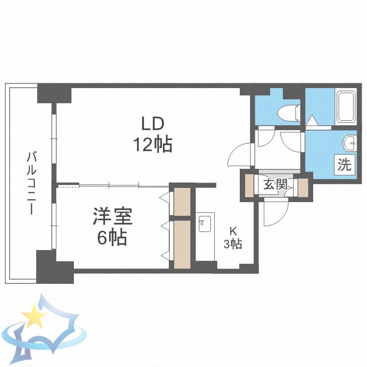ティアラタワー中島倶楽部(1LDK/27階)の間取り写真