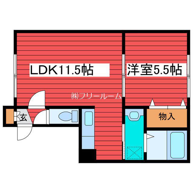 ルナールネム(1LDK/1階)の間取り写真