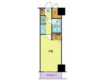 ルイシャトレ恵比寿(ワンルーム/3階)の間取り写真