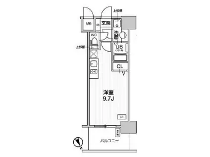 アプリーレ神戸元町(ワンルーム/4階)の間取り写真