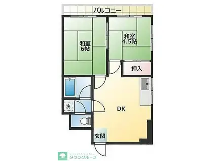 第2フラワーパレス(2DK/3階)の間取り写真