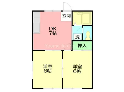 メゾン石井(2DK/1階)の間取り写真