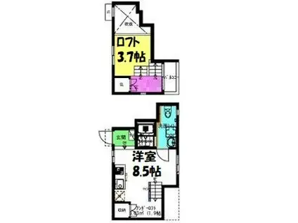 VENUS-III(ワンルーム/1階)の間取り写真