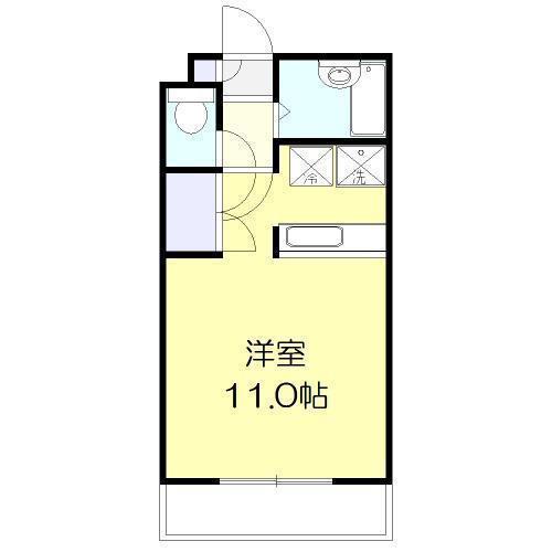エトワール月見ヶ丘(ワンルーム/2階)の間取り写真
