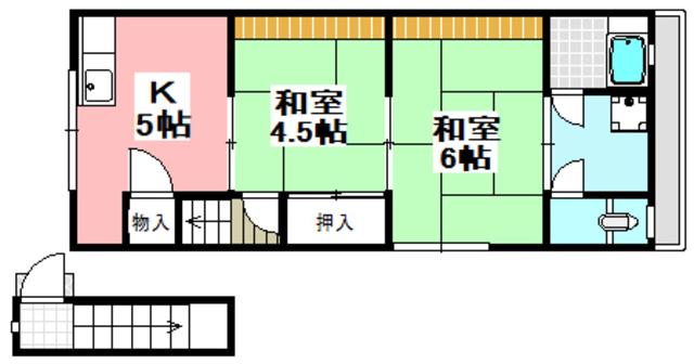 高橋文化(2K/2階)の間取り写真