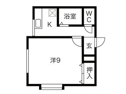 スペーラI(1K/1階)の間取り写真