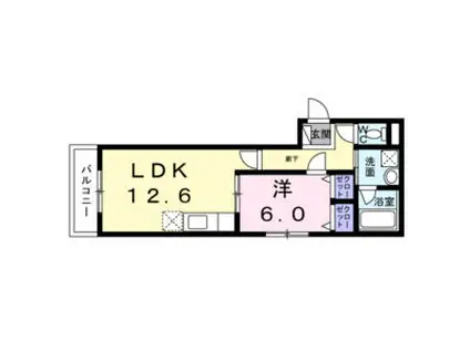 ヴィレッジ キール(1LDK/4階)の間取り写真