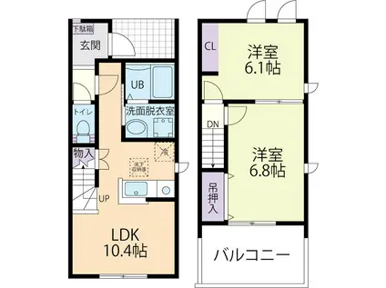 フォレスト・フェロー(2LDK/1階)の間取り写真
