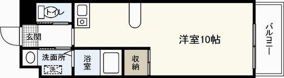 福地産業西十日市ビル(ワンルーム/2階)の間取り写真