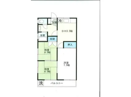 ハイツ栗原(3DK/2階)の間取り写真