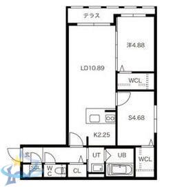BPRレジデンス二十四軒(2LDK/1階)の間取り写真