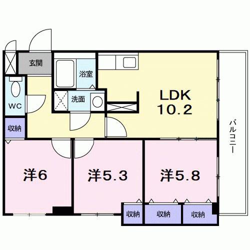 エルソレイユ(3LDK/2階)の間取り写真