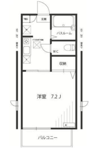 アクシーズ東大宮(1K/1階)の間取り写真