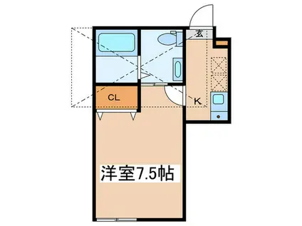 LUNARIS EBINA(1K/1階)の間取り写真