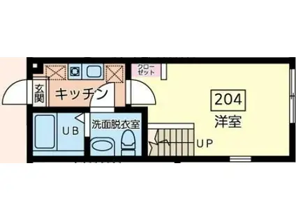 LEAFIA(1K/2階)の間取り写真