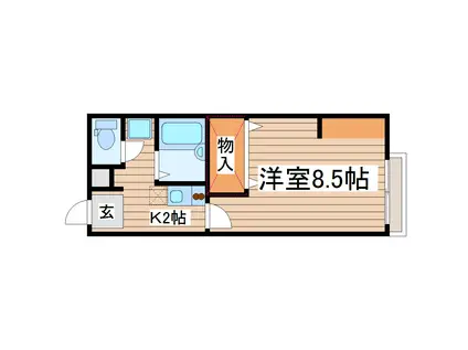 メゾンエスポワール希望(1K/2階)の間取り写真