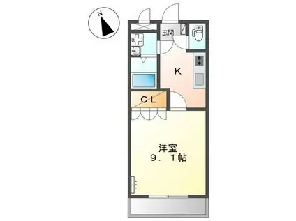 グランディール・S(1K/1階)の間取り写真