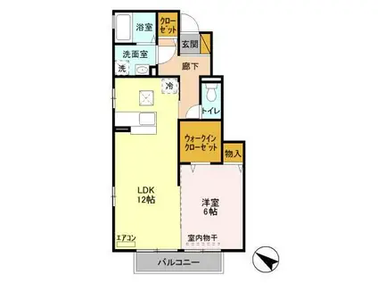 ＪＲ武蔵野線 南流山駅 徒歩16分 2階建 築17年(1LDK/1階)の間取り写真