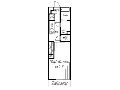 リブリ・グランハイム新検見川(1K/1階)の間取り写真