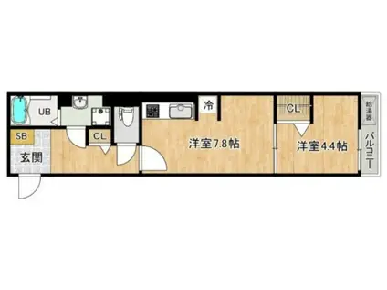 ウィステ小手指(1DK/1階)の間取り写真