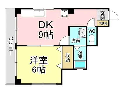 丸居ビル(1DK/3階)の間取り写真