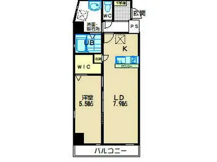 相原ウエストビル(1LDK/3階)の間取り写真