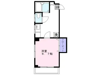 THEフォートクワハラ(1K/4階)の間取り写真