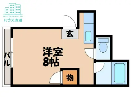 花丘ビル(ワンルーム/3階)の間取り写真