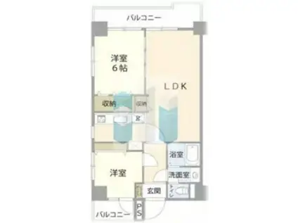 中板橋サニーコーポ(2LDK/11階)の間取り写真