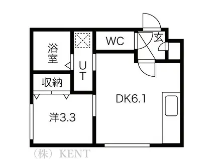 OVEST KOTONE(1DK/3階)の間取り写真