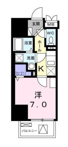 E.ステージ 新御徒町(1K/3階)の間取り写真