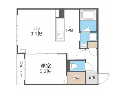 SHELL PIAA N15(1LDK/4階)の間取り写真