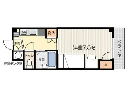 リエス虎丸(1K/3階)の間取り写真