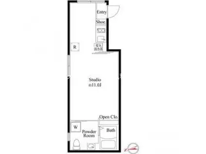 アンベリール御徒町(ワンルーム/3階)の間取り写真