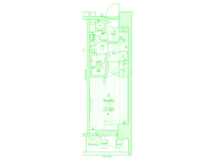 ガーラ・リバースクエア横濱南(1K/11階)の間取り写真